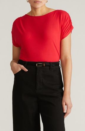 Universal Standard Helena Divine Jersey Top in Lipstick Red at Nordstrom, Size Xs