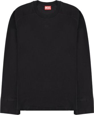 Diesel Black Solid Crew Neck T-Shirt