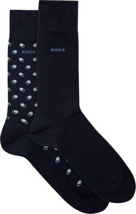 BOSS Boss Patterned Cotton-blend Socks - set of two - Navy - XS