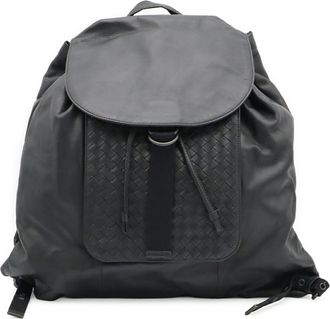 Bottega Veneta Black Intrecciato Backpack (Pre-Owned)