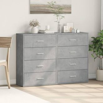 Berkfield Home Sideboards 2 pcs Concrete Grey 60x31x84 cm Engineered Wood | Size: 60 x 31 x 84 cm