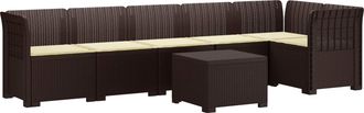 vidaXL Sof&aacute; De Jard&iacute;n Para 6 Personas Con Cojines Estilo Rattan Pp Vidaxl