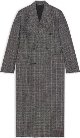 Balenciaga Double Breasted Check Coat Black Grey 704488TMU021070