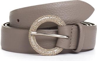 Orciani Leren riem met ronde gesp - Dames - Riemen - Beige - 95 CM - Leer - Accessoires