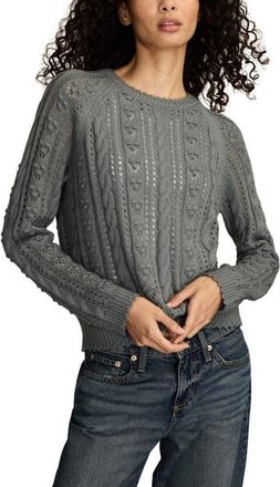 Lucky Brand Pointelle Sweater in Trooper at Nordstrom, Size Medium