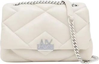 A|X Armani Exchange Vicky M Schoudertas - Dames - Tassen - Beige - Maat: ONE Size Zijde