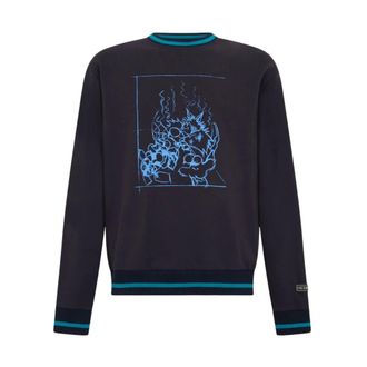 Iceberg Crew-Neck Sweatshirt - Heren - Sweatshirts & Hoodies - Blauw - Maat: L Katoen