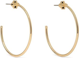 Kate Spade New York Spade Flower Hoops Womens Earring Gold, Brass