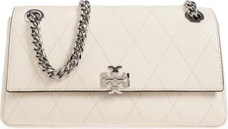 Tory Burch Charlie Small Shoulder Bag - Dames - Schoudertassen - Beige - ONE Size - Leer - Tassen