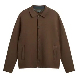 Ted Baker Freder Zwaar Gebreide Kaki Cardiganjas