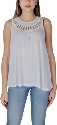 b.young Lente/Zomer Dames T-shirts en Canvas - Dames - Tops zonder mouwen - Wit - S - Tops
