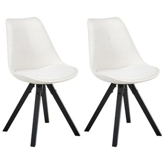 Beliani Beliani - Conjunto De 2 Sillas De Comedor Sin Reposabrazos Estilo Escandinavo Tapizadas Beige Claro Hedley