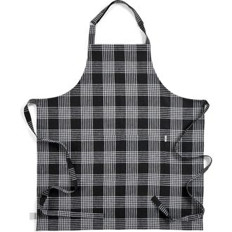 Solino Home Linen Apron 33 x 30 in for Dining Table, Holiday and Everyday Table Decor - Linen Bib Apron in Black And White at Nordstrom, Size Large