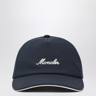 Moncler Navy Baseball Cap With Embroidered Logo