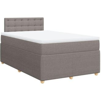 vidaXL Cama Box Spring Con Colch&oacute;n Tela Gris Taupe 120x190 Cm Vidaxl