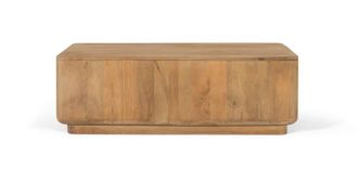 Giner&Colomer Mesa de centro fabricada en madera de mango con esquinas redondeadas