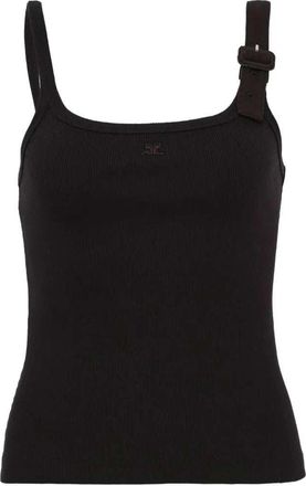 Courr&egrave;ges Geripptes Tanktop Courreges mit Schnalle