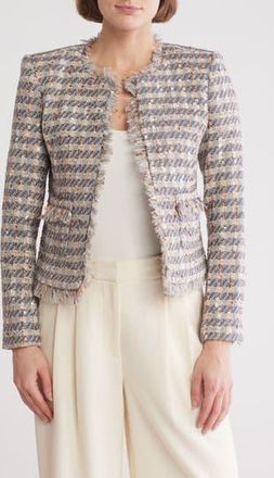 L'agence Angelina Tweed Blazer in Grey/Ecru/Gold at Nordstrom Rack, Size 8