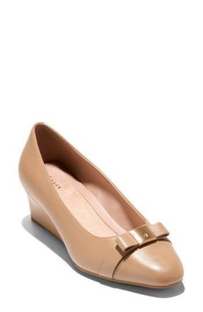 Cole Haan Malta Bow Wedge Pump in Ch Tuscan Sand Leather at Nordstrom Rack, Size 5.5