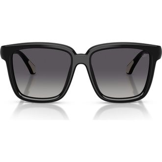 Moncler Clasico 54mm Polarized Gradient Pillow Sunglasses in Shiny Black/grey Gradient at Nordstrom