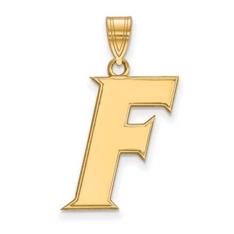 Diamond2Deal 10k Yellow Gold Florida Letter F Large Pendant