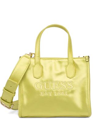Guess Co mini Silvana logo-embroidered tote bag - women - Polyester - One Size - Green