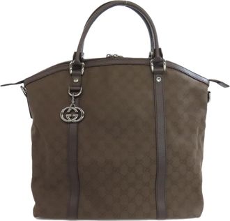 Gucci Brown Canvas Tote Bag (Pre-Owned)