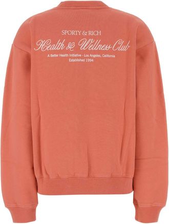 Sporty & Rich Womens Salmon Cotton Sweatshirt Flamingowhite Exterior: Felpe Sweater