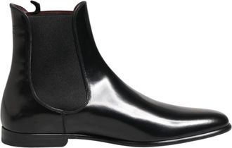 Dolce & Gabbana Black Chelsea Slip On Mid Calf Boots Mens Shoes