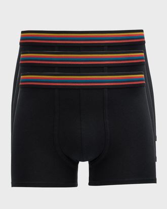 Paul Smith Men & apos;s 3-Pack Striped Waistband Trunks