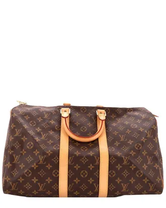 Louis Vuitton Brown Monogram Canvas Keepall Bag 45 (Authentic Pre-Loved)