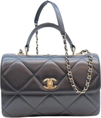 Chanel Pre-owned Vintage Schoudertas - Dames - Vintage Handtas - Zwart - ONE Size - Leer - Vintage