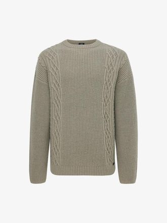 Genti Cable Roundneck | Light Taupe