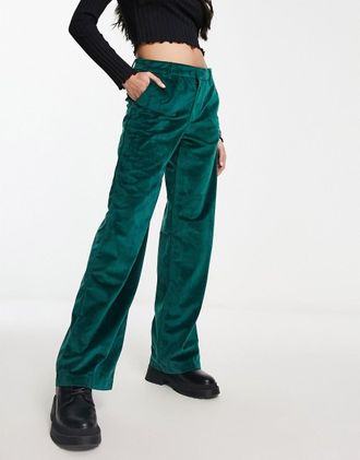Levi's Pantaloni ampi in velluto verde scuro