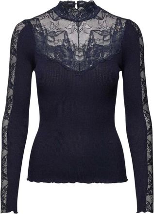 Rosemunde Beatha Long Sleeve Top - Dames - Tops - Blauw - Maat: S Katoen