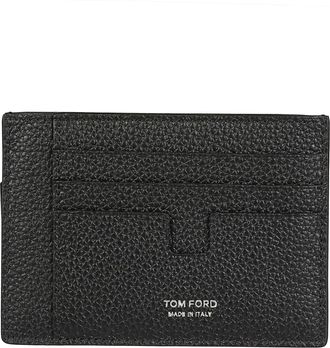 Tom Ford T Line Oversized Textured Calfskin Card Holder