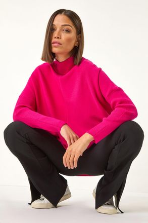 Roman Ribbed High Neck Knit Jumper