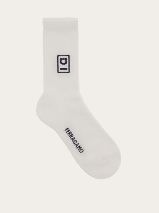 Ferragamo Men Hug sports socks White