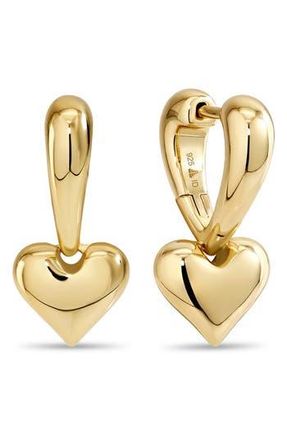 Devata Sweet Heart Hoop Earrings in Gold at Nordstrom Rack