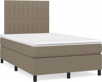 vidaXL Vidaxl - Cama Box Spring Con Colch&oacute;n Tela Gris Taupe 120x190 Cm