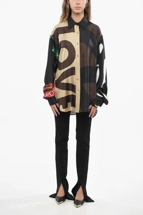 Moschino COUTURE! Camicia in Seta Asimmetrica E Oversized Moschino