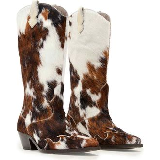 AllSaints Dolly Western Boot in Cow Print at Nordstrom, Size 10Us