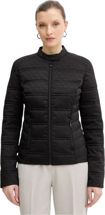 Guess Jassen, Dames, Zwart, XS, Leer, 4G Logo Puffer Jas