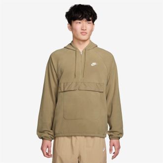 Nike Mens Hooded Neck Raglan Sleeve Sweatshirt in Beige/Bwhite - Size X-Small