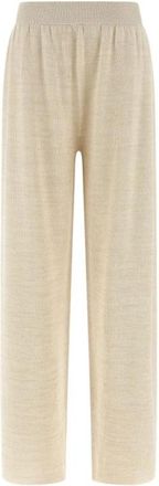 Fabiana Filippi Rechttoe-rechtaan broek met elastische tailleband - Dames - Wijde Broeken - Geel - XS - Broeken