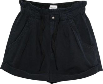 Isabel Marant Short Shorts, female, Black, Size: S Nirma Drawstring Pleated Shorts
