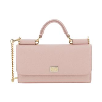 Dolce & Gabbana Handbags, female, Pink, Size: ONE SIZE Sicily Wallet on Chain