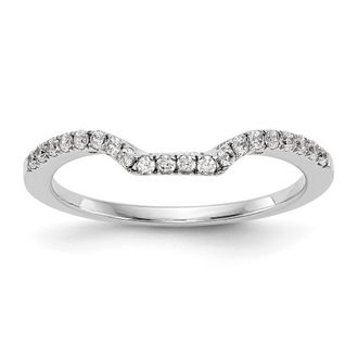 Diamond2Deal 14k White Gold Lab Grown Diamond Wedding Band Ring 1/5Ct Clarity- VS Color- D-E