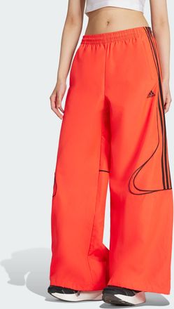 adidas Originals Womens Teamgeist Adicolor Oversized Woven Track Pant - Coral - Size 2XS