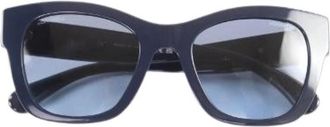 Chanel Pre-owned Plastic Zonnebril - Dames - Vintage Accessoires - Blauw - ONE Size - Vintage